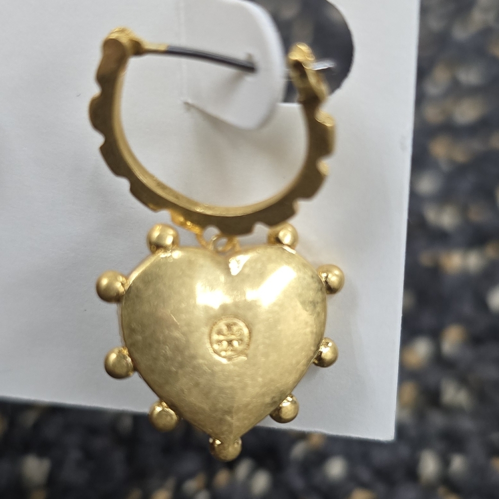 Tory Burch Heart Charm Earrings - Picture 6 of 6